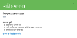 caste certificate online apply in hindi