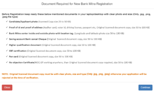 Documents Required For CSC Bank Mitra CSP